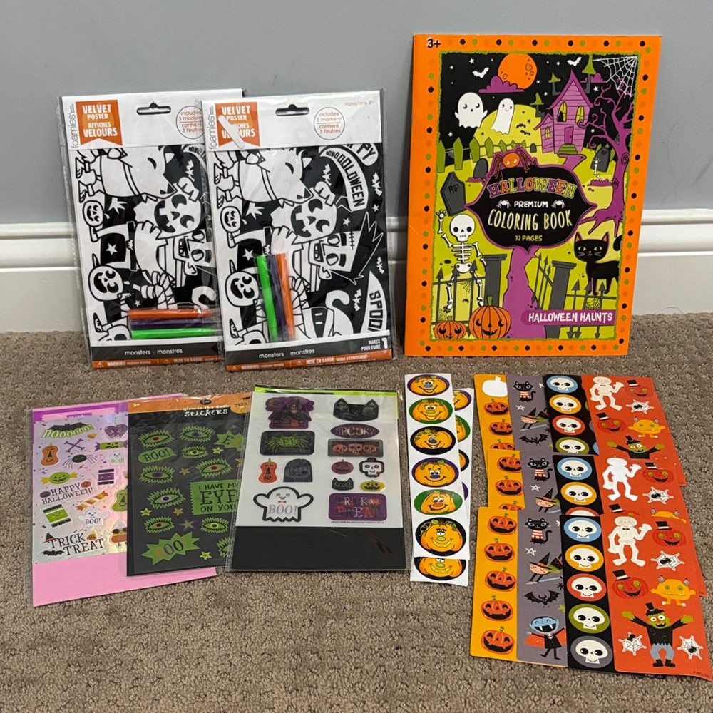 Halloween Sticker and Coloring Book Set